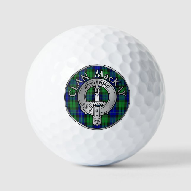 Balles De Golf Clan MacKay Crest & Tartan (Recto)