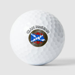 Balles De Golf Clan MacLean Tartan Knot & Drapeau