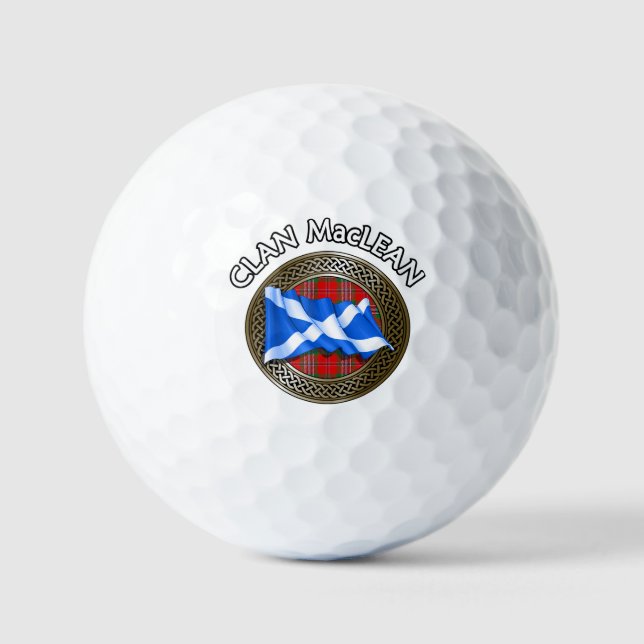 Balles De Golf Clan MacLean Tartan Knot & Drapeau (Recto)