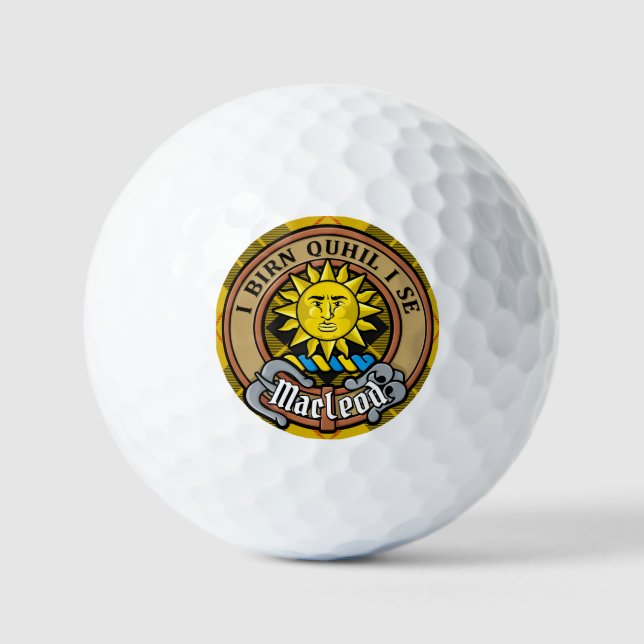 Balles De Golf Clan MacLeod de Lewis Crest sur Tartan (Recto)