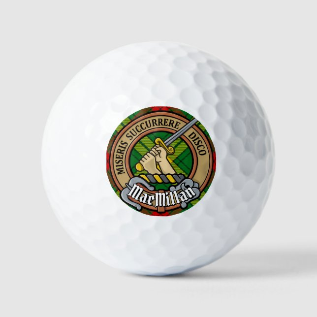 Balles De Golf Clan MacMillan Crest sur Tartan (Recto)