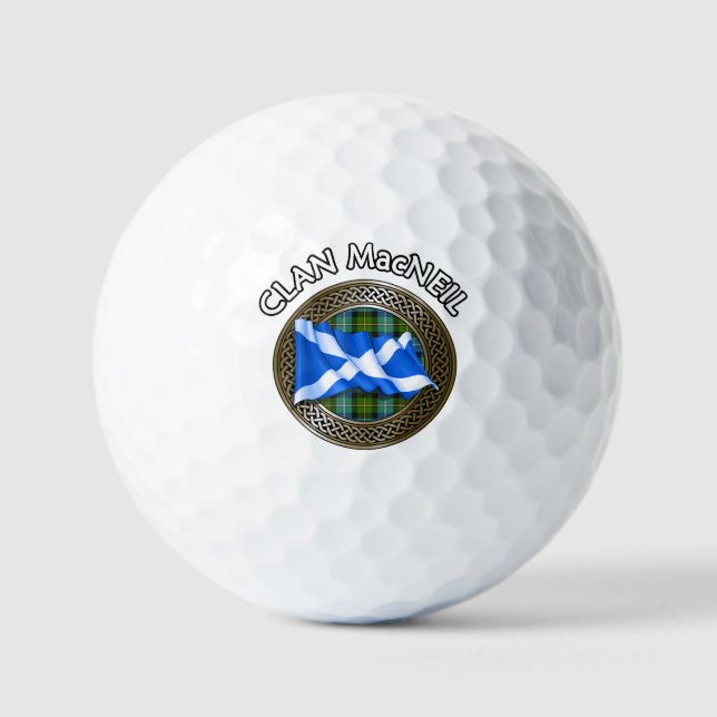 Balles De Golf Clan MacNeil Tartan Knot & Flag (Recto)