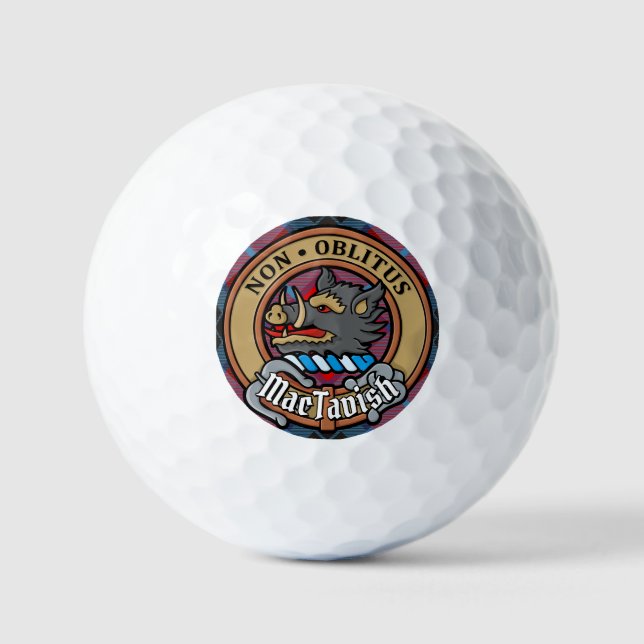 Balles De Golf Clan MacTavish Crest sur Tartan (Recto)
