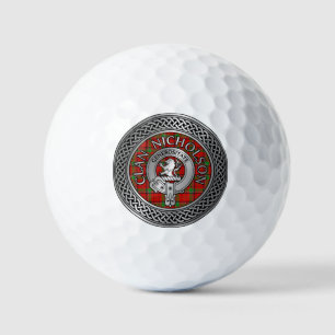 Balles De Golf Clan Nicholson Crest & Tartan Knot
