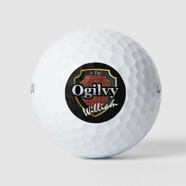 Balles De Golf Clan Ogilvy, écossais Personnalisez votre nom (Devant)