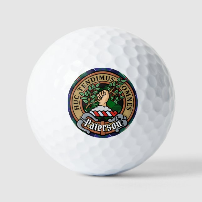 Balles De Golf Clan Paterson Crest sur Tartan (Recto)