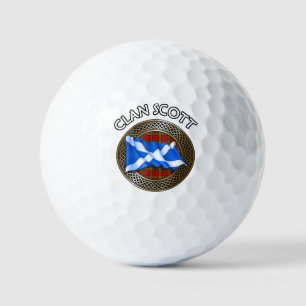 Balles De Golf Clan Scott Tartan Knot & Drapeau