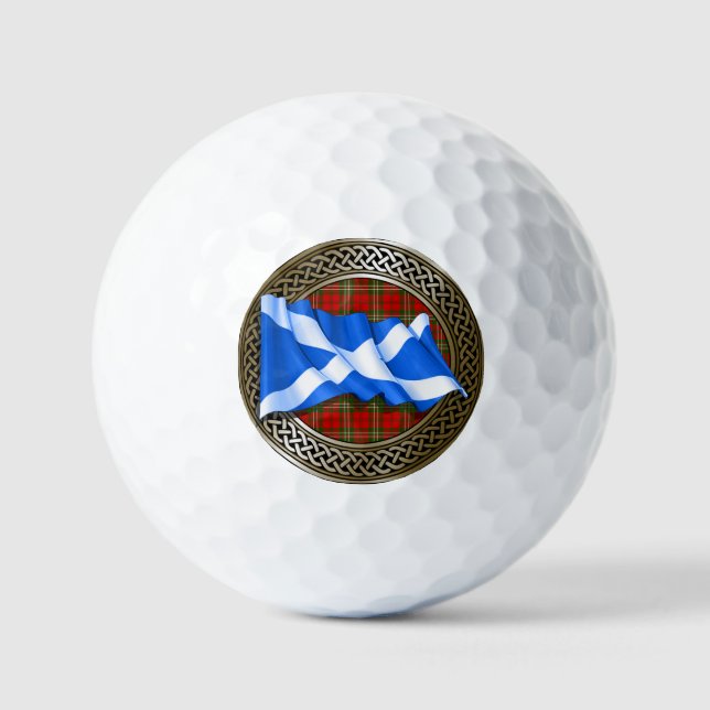 Balles De Golf Clan Scott Tartan Knot & Drapeau (Recto)