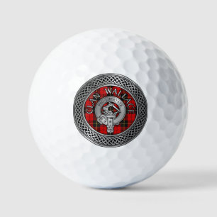 Balles De Golf Clan Wallace Crest et Tartan Knot