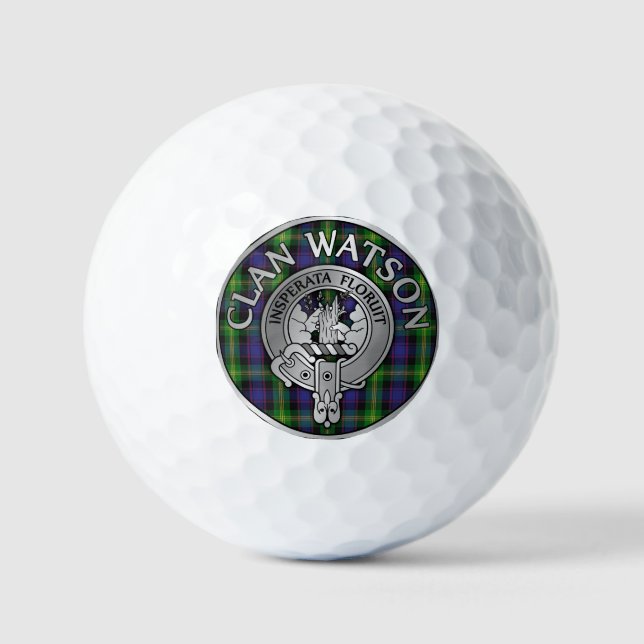 Balles De Golf Clan Watson Crest & Tartan (Recto)