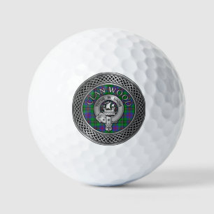Balles De Golf Clan Wood Crest & Tartan Knot