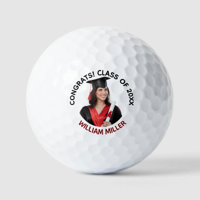 Balles De Golf Classe de 2025 Graduation Custom Photo & Name (Recto)
