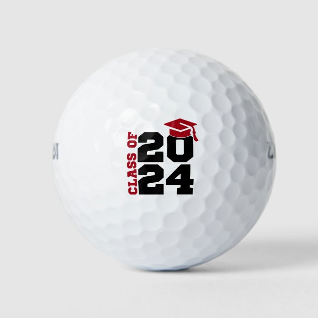 Balles De Golf Classe d'études de 2024 Rouge et Noir (Devant)
