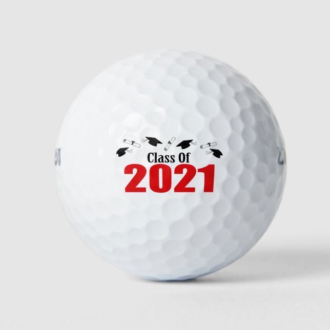 Balles De Golf Classe Of 2021 Caps and Diplomas (Devant)
