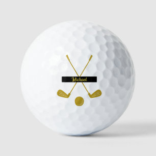 Balles De Golf Classic Gold Nom personnalisé Cadeau d'anniversair