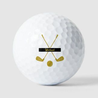 Balles De Golf Classic Gold Nom personnalisé Cadeau d'anniversair