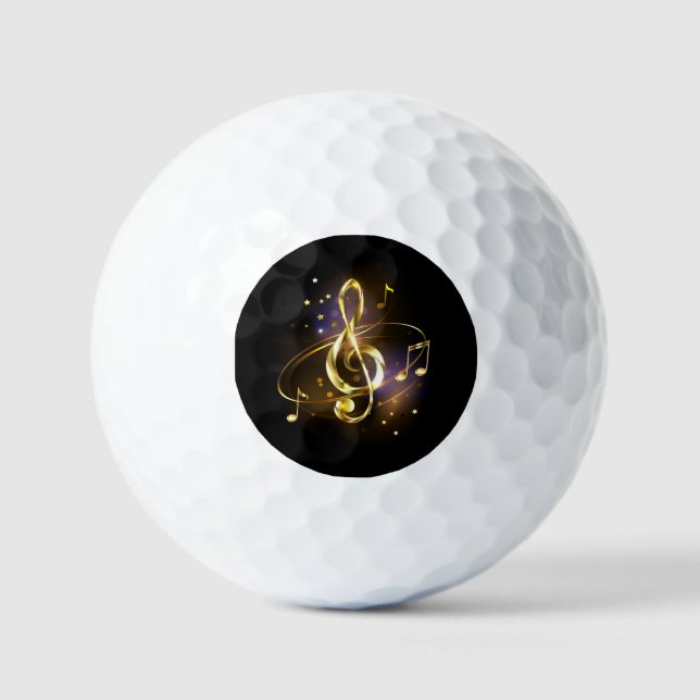 Balles De Golf Clé de sol en or Musique (Recto)