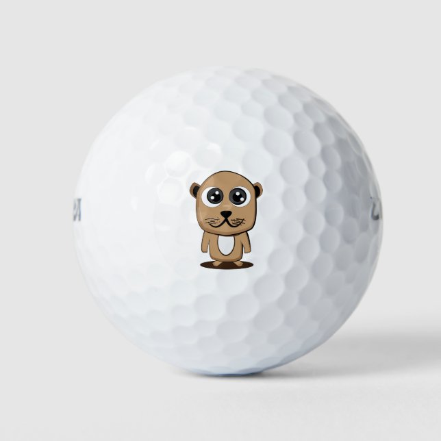 Balles De Golf Clipart de caractère mignon (Devant)