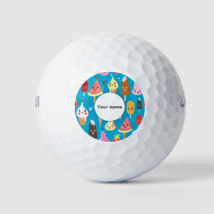 Balles De Golf Clipart de caractères alimentaires mignons