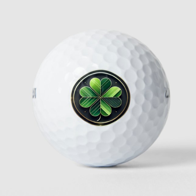 Balles De Golf Clover vert Shamrock de la Saint-Patrick (Devant)