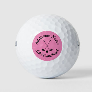 Balles De Golf Club de golf rose blanc Monogramme Dames
