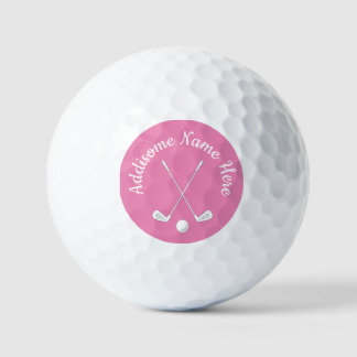 Balles De Golf Club de golf rose blanc Monogramme Dames Golf B