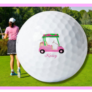 Balles De Golf Clubs de golf sur mesure personnalisés rose Nom