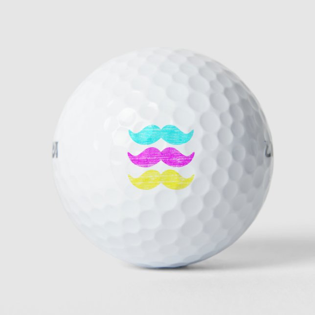 Balles De Golf CMY Mustaches (style presse-lettres) (Devant)