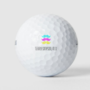 Balles De Golf CMY Mustaches (style presse-lettres)