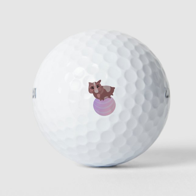 Balles De Golf Cochons d'Inde Fitness Dessin Drôle (Devant)