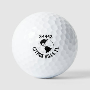 Balles De Golf Code Postal Ville État Globe Carte du Monde