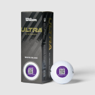 Balles De Golf Code QR Business Logo Professionnel Purple Moderne