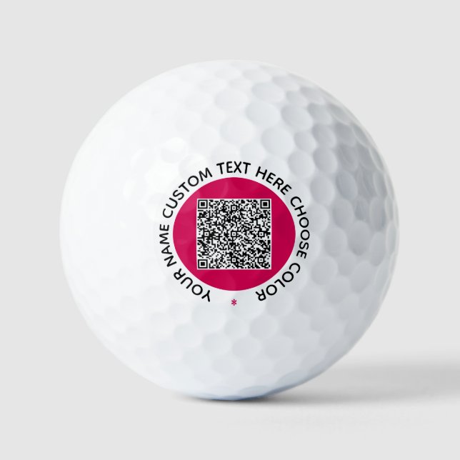 Balles De Golf Code QR Étiquettes de texte personnalisées Boules  (Recto)