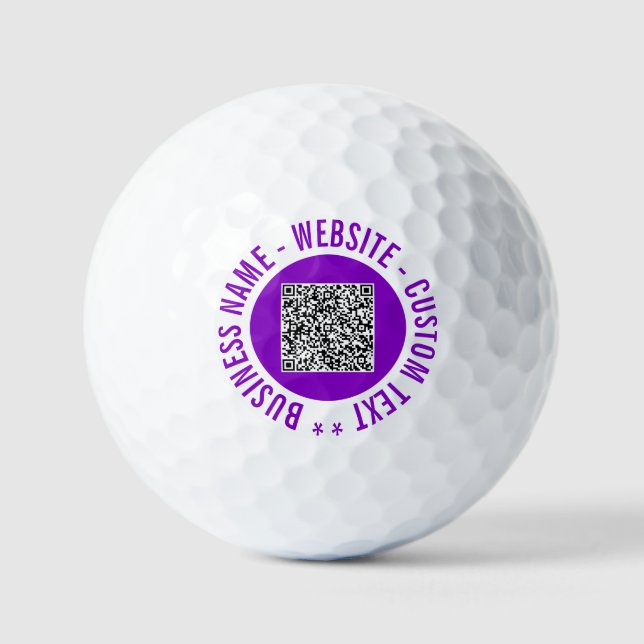 Balles De Golf Code QR personnalisé et timbres texte Balls de gol (Recto)
