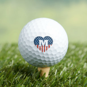 Balles De Golf Cœur de drapeau USA patriotique personnalisé avec 
