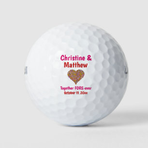 Balles De Golf Cœur de fleurs de faveur de mariage Amour pour tou
