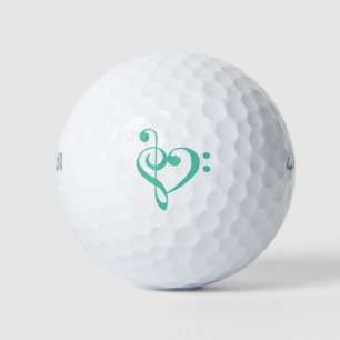 Balles De Golf Coeur de musique Treble basse Clef Heart - Biscay