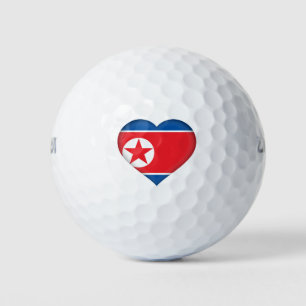 Balles De Golf Coeur du drapeau nord-coréen