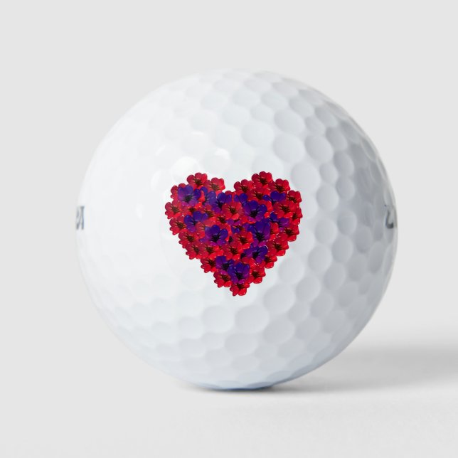 Balles De Golf Coeur floral (Devant)