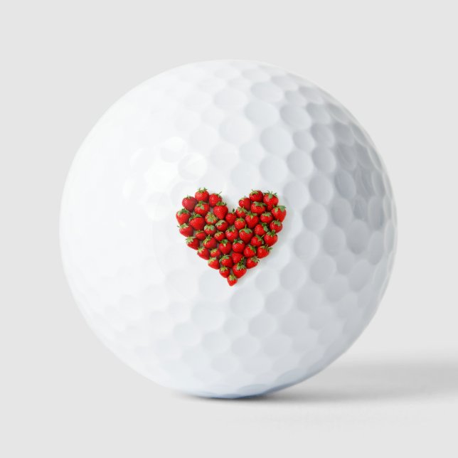 Balles De Golf Coeur fraise (Recto)