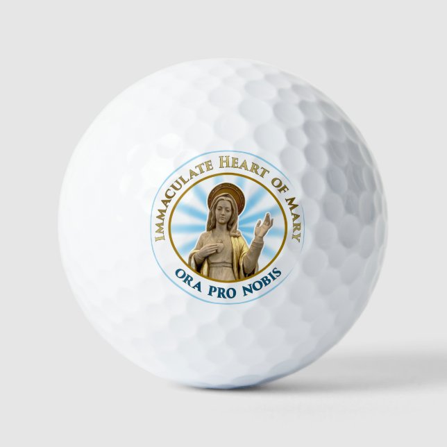 Balles De Golf Coeur immaculé de Mary Ora Pro Nobis (Recto)