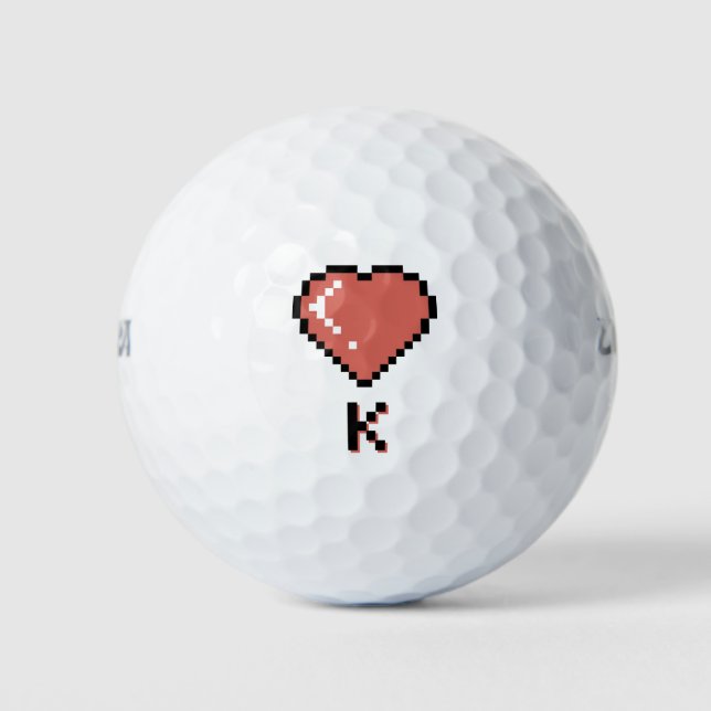 Balles De Golf Coeur King contour noir (Devant)