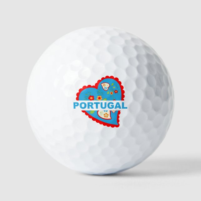 Balles De Golf Coeur portugais joyeux (Recto)