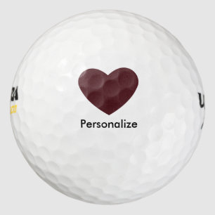 Balles De Golf Coeur rouge