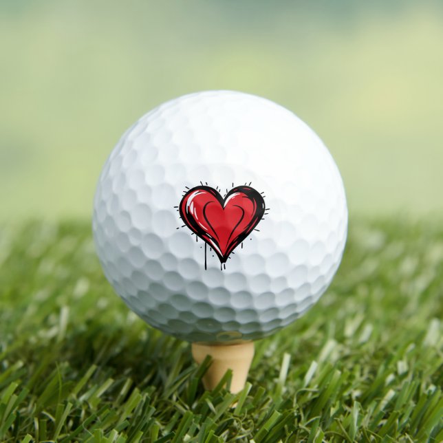 Balles De Golf Cœur Rouge -  (T-shirt Insitu)