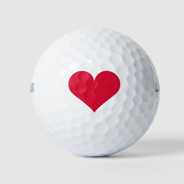 Balles De Golf Cœur Saint Valentin Amour Cœur  (Devant)