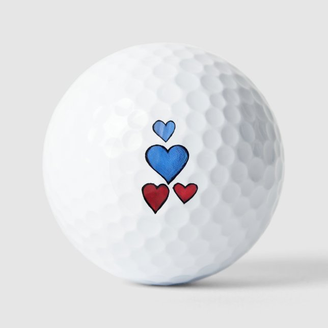 Balles De Golf Cœurs (Recto)
