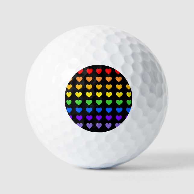 Balles De Golf Coeurs arc-en-ciel (Recto)