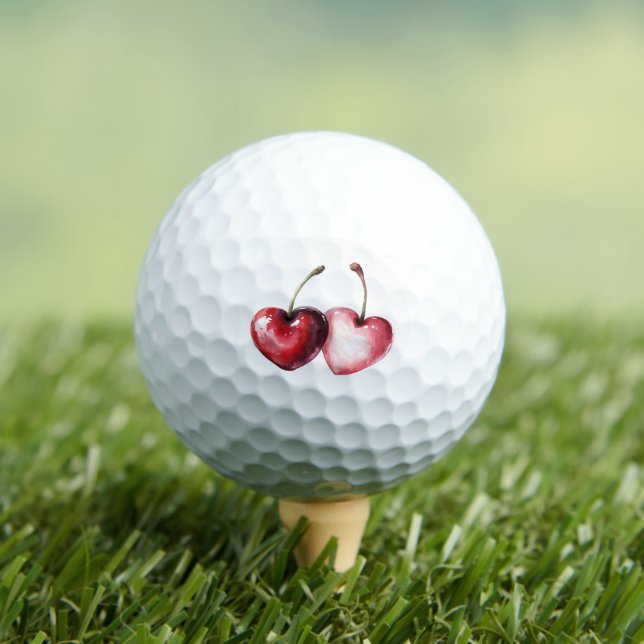 Balles De Golf Cœurs de Cerise Rouge (T-shirt Insitu)