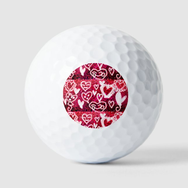 Balles De Golf Coeurs Valentines Jour Mug Coupes de papier Candy  (Recto)